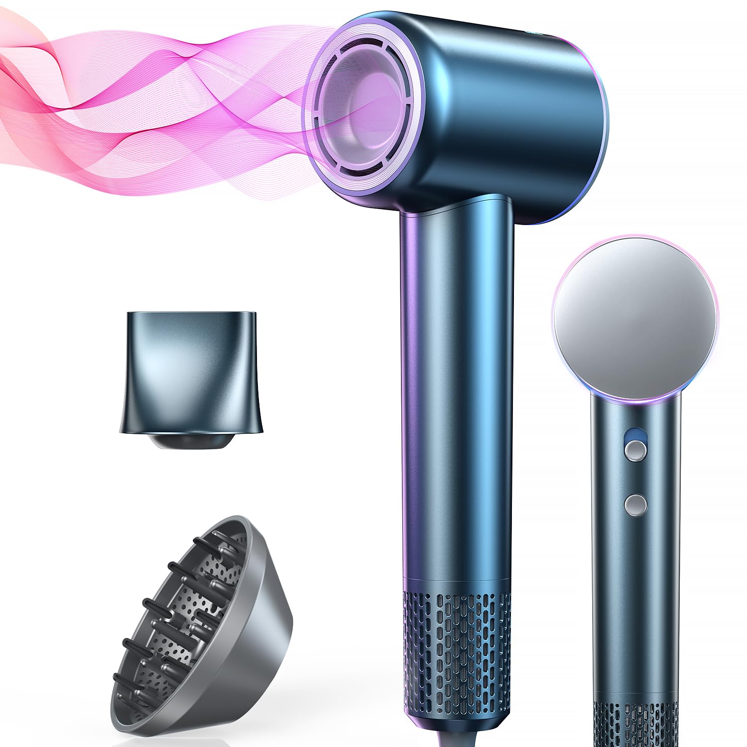 Secadora Profesional de Rizos ✨ | Ultra Rápida 1500W con Difusor y Iones Negativos